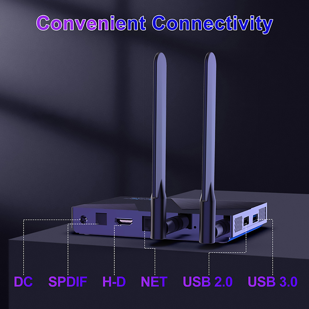 H96 MAX V58 Android 12 TV Box RK3588 Octa Core 2.4GHz 4GB DDR4 RAM 32GB EMMC ROM WiFi6 2.4G/5GHz Dual Wi-Fi Antenna 1000M Ethernet Gigabit LAN 8K@60FPS H.265 AV1 Decoding BT5.0 USB3.0 Voice Remote Control Multi-Languages Media Player - EU Plug 22 H96 MAX V58 Android 12 RK3588 4GB/32GB TV BOX WIFI6 Gigabit LAN 8K Decode - EU Plug