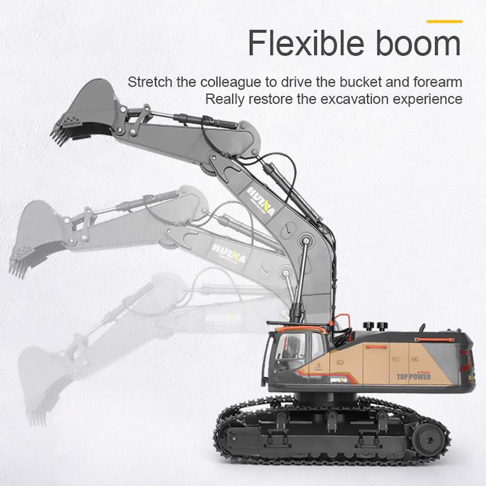 HUINA 1592 Large RC Excavator Simulation Alloy Toy Multi-functional with Remote Control