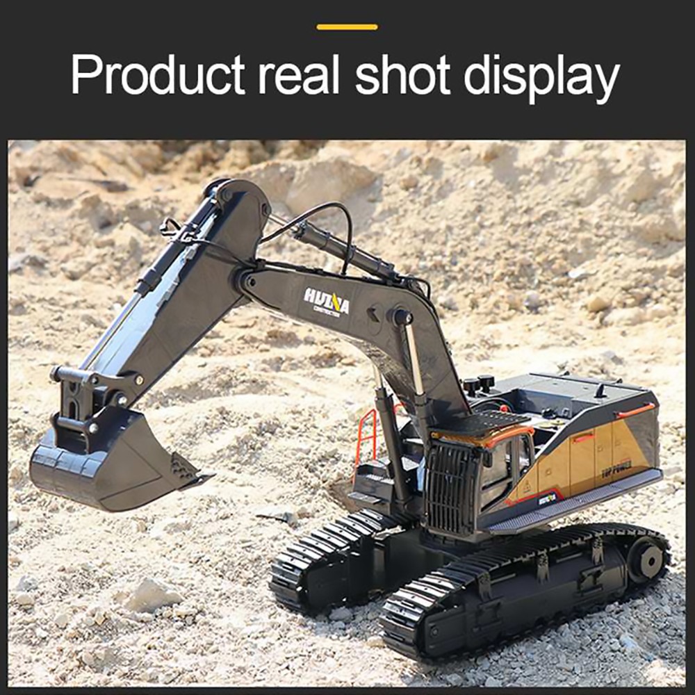 HUINA 1592 Large RC Excavator Simulation Alloy Toy Multi-functional with Remote Control