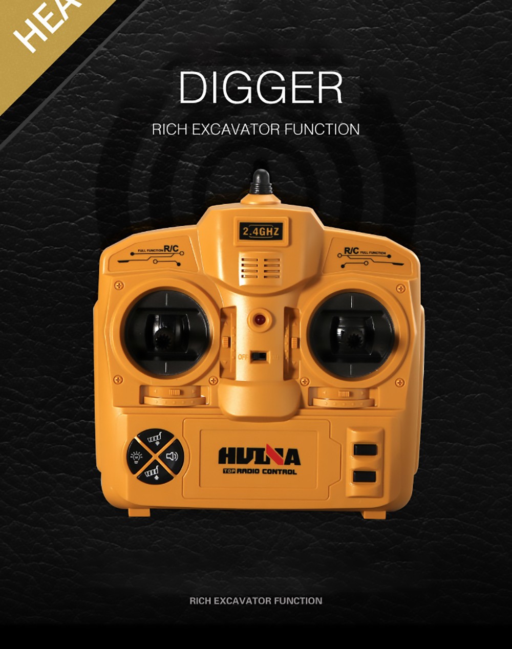 HUINA Construction Truck Toy 10 Channel Alloy Engineering Transporter Kid's Toy with 2.4G Remote Control