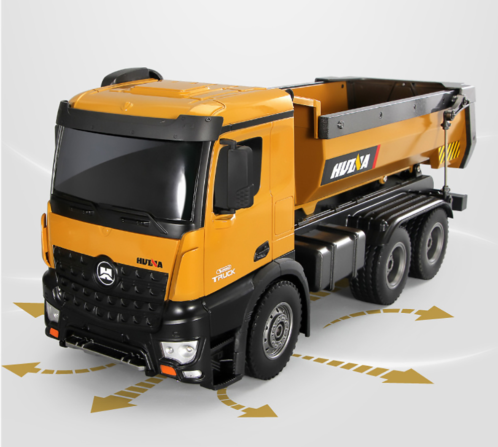 HUINA Construction Truck Toy 10 Channel Alloy Engineering Transporter Kid's Toy with 2.4G Remote Control