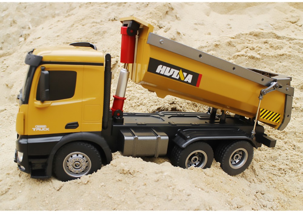 HUINA Construction Truck Toy 10 Channel Alloy Engineering Transporter Kid's Toy with 2.4G Remote Control