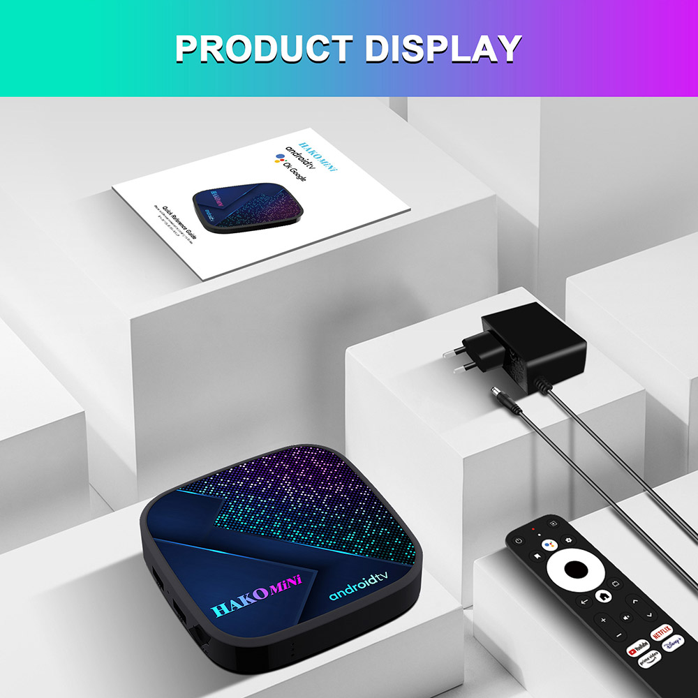 Hakomini Amlogic S905Y4 Quad core 2GB RAM 8GB eMMC Google Certified Android 11 TV Box Netflix 4K AV1 5G WIFI Bluetooth 5.0 - US Plug