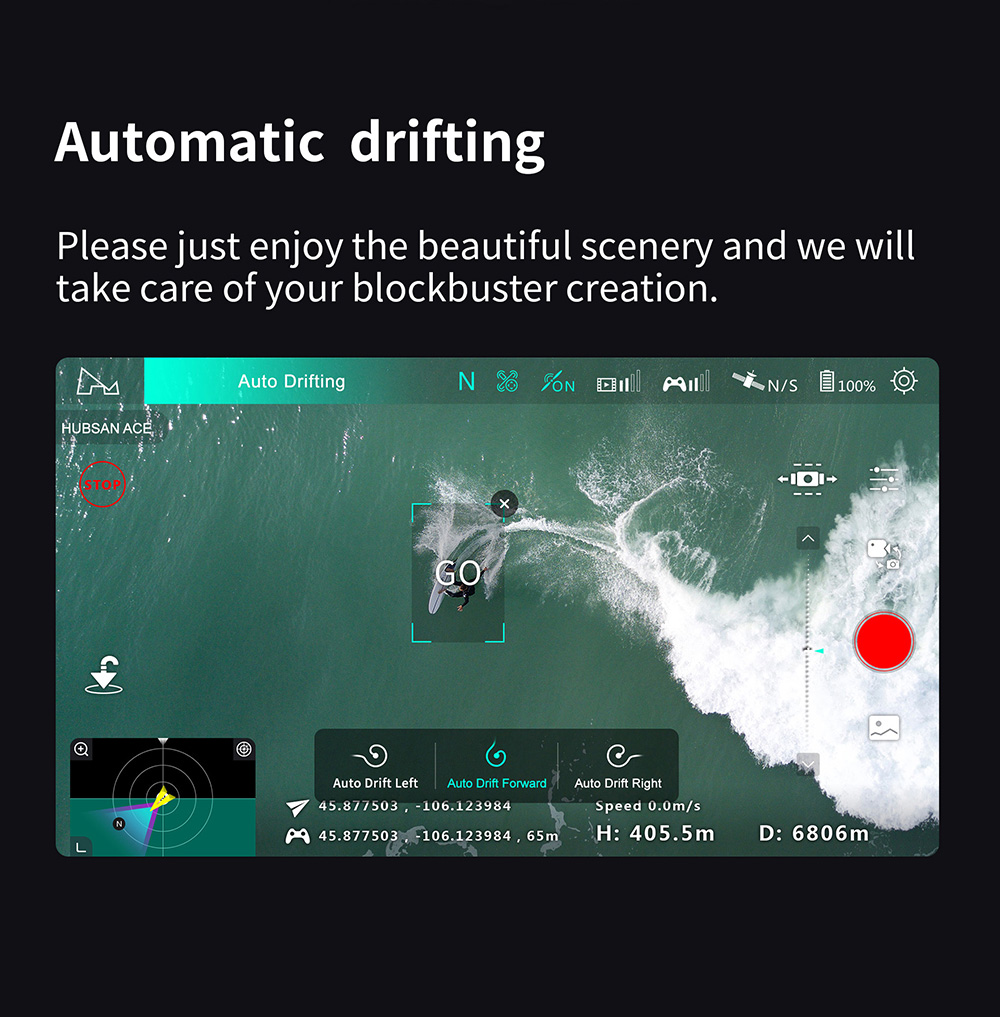 Hubsan ACE GPS 10KM FPV with 1/1.3' CMOS 4K Camera 3-axis Gimbal 35mins Flight Time - With Storage Bag Two Battery