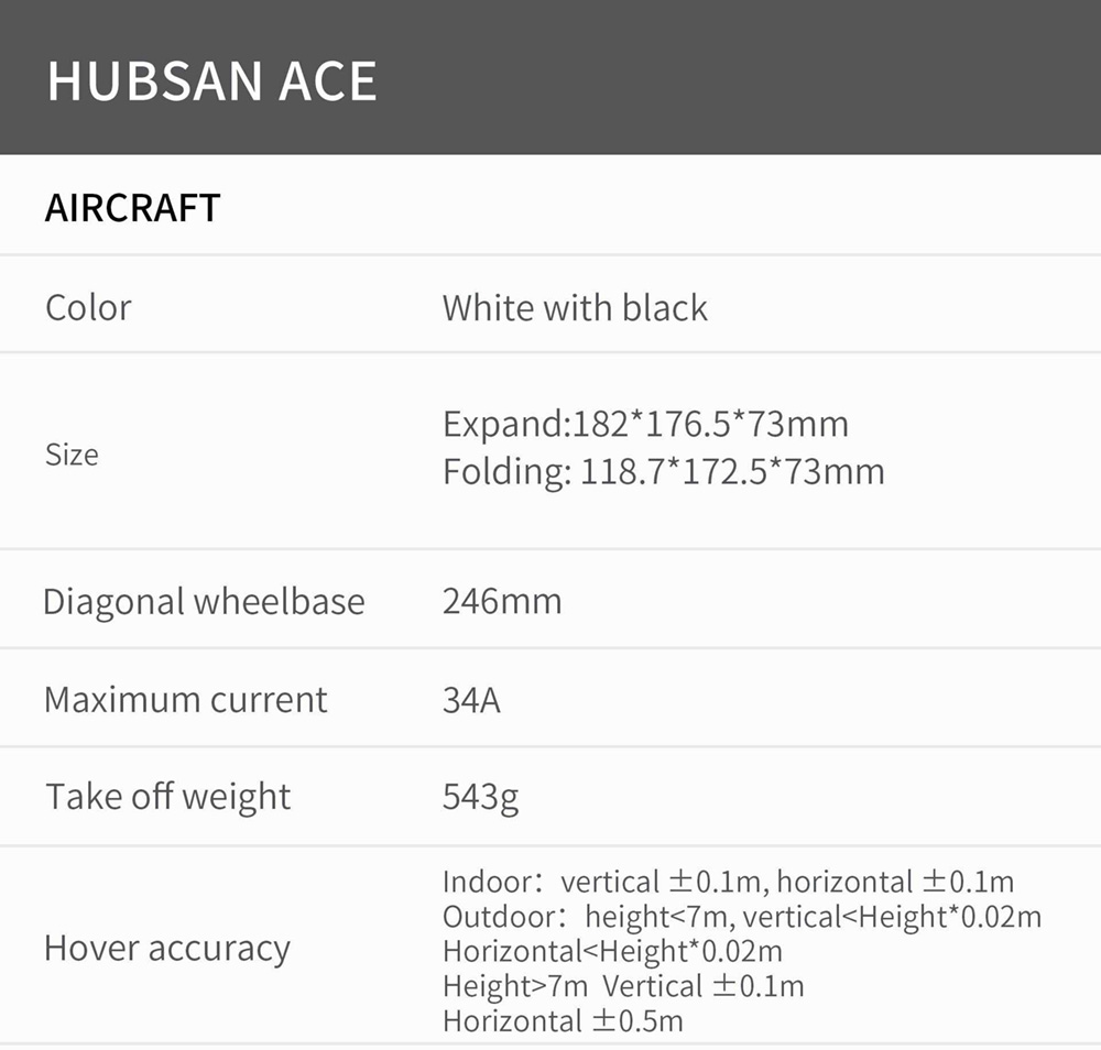 Hubsan ACE GPS 10KM FPV with 1/1.3' CMOS 4K Camera 3-axis Gimbal 35mins Flight Time - With Storage Bag Two Battery