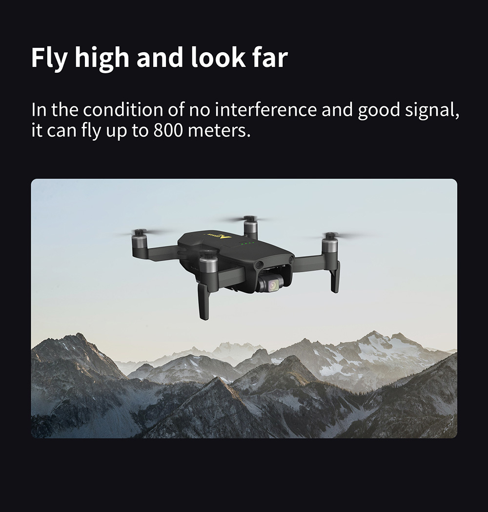 Hubsan ACE GPS 10KM FPV with 1/1.3' CMOS 4K Camera 3-axis Gimbal 35mins Flight Time - With Storage Bag Three Battery