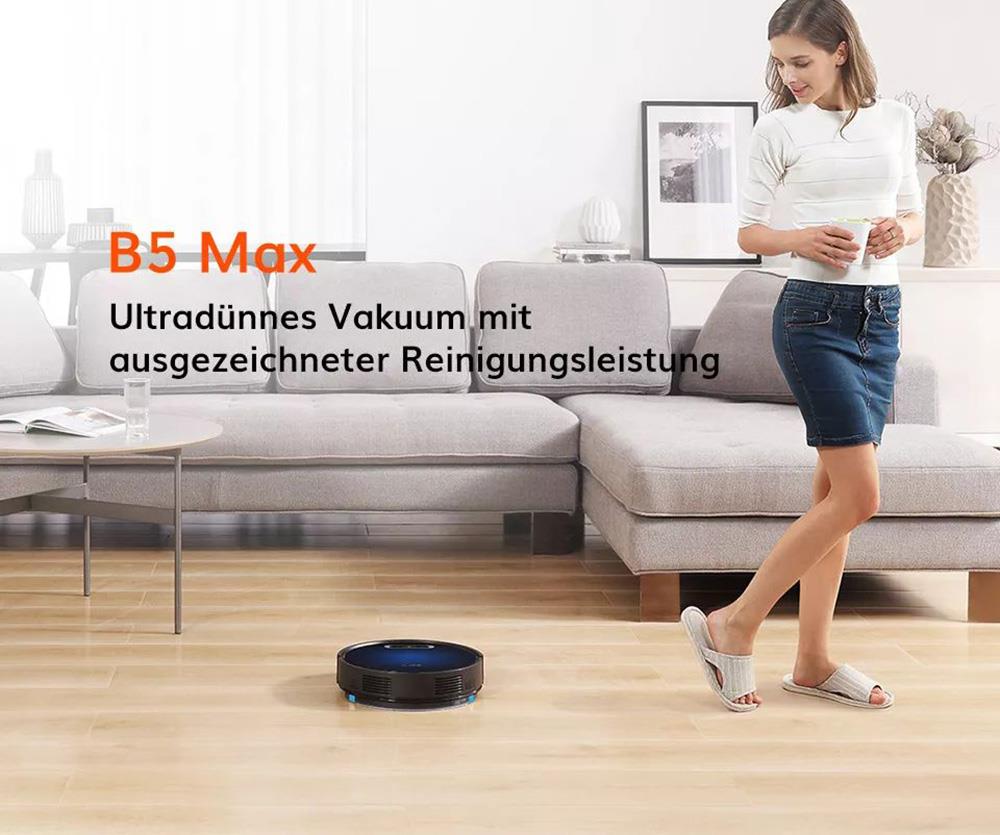 ILIFE B5 Max Robot Vacuum Cleaner 2000Pa Suction 2 In 1 Vacuuming and Mopping 600ml Large Dust Box 1L Dust Bag Real-time Drawing APP Control - Blue