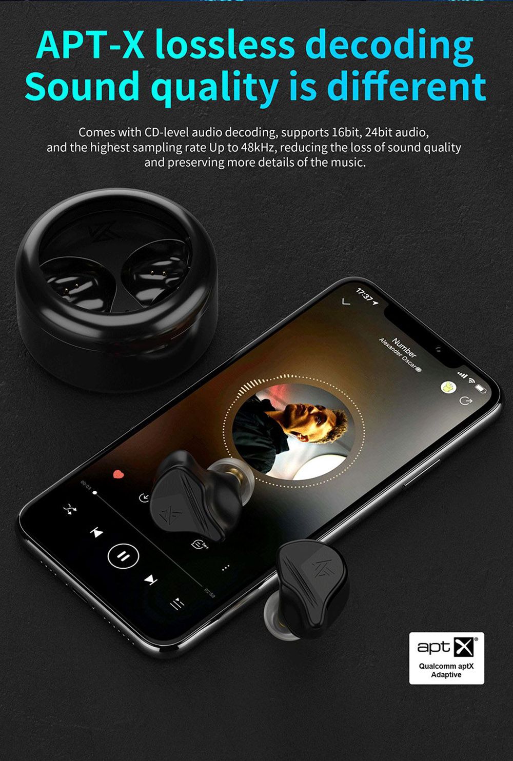 KZ VXS Bluetooth 5.2 Earphone TWS Earbuds for Gaming, Sports HiFi Stereo Bass In-Ear HD Microphone