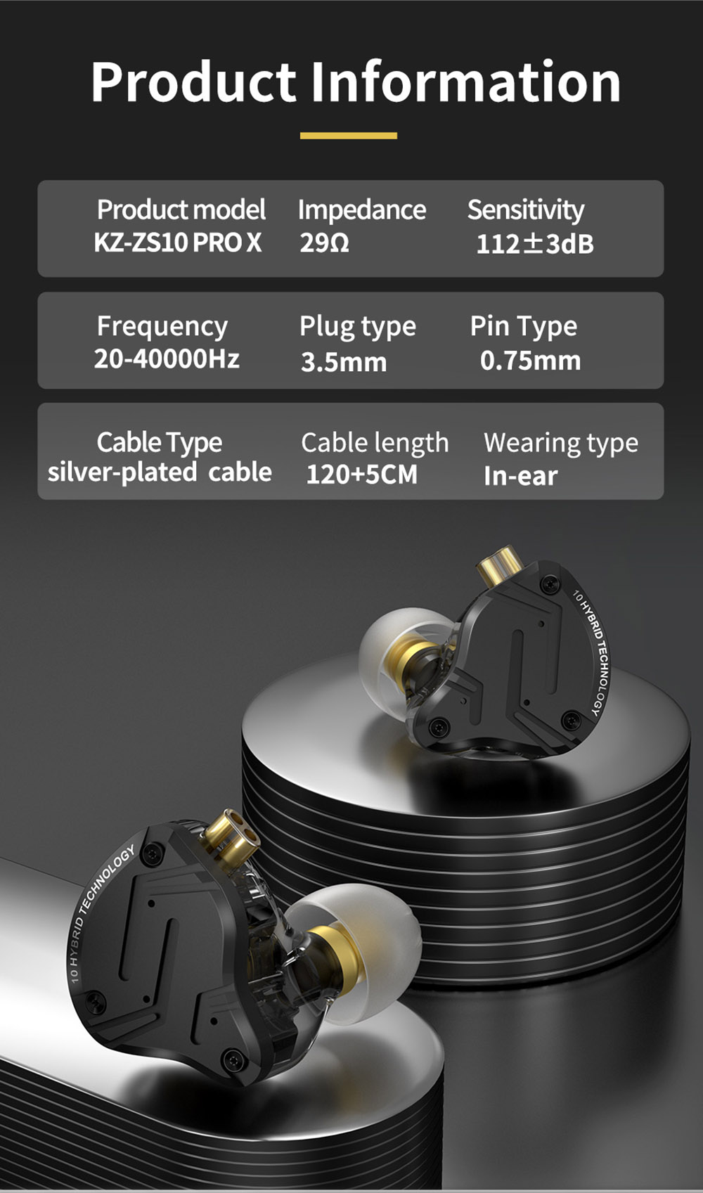 KZ ZS10 Pro X Wired Earphone In-Ear Hybrid Technology For Sports With Microphone 25 KZ ZS10 Pro X Wired Earphone In-Ear Hybrid Technology for Sports with Microphone