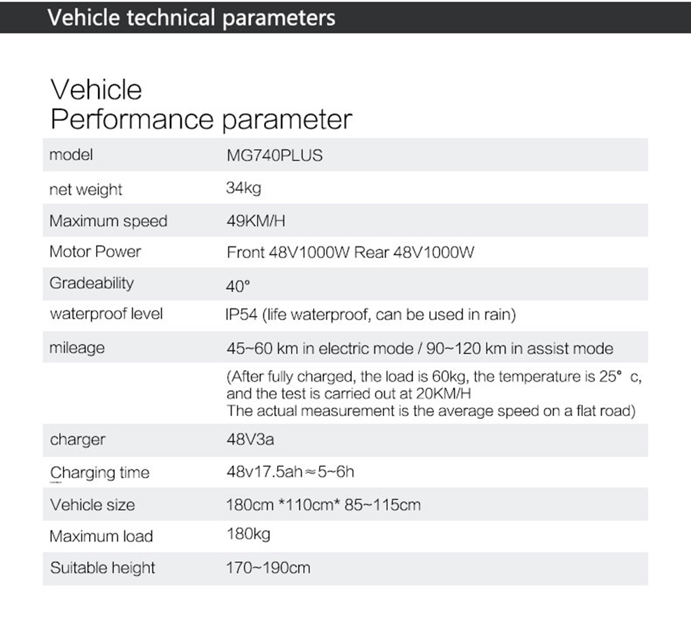 LANKELEISI MG740 PLUS Electric Bike 26*4.0'' Tires 1000W*2 Dual Motor 17.5Ah Battery 49km/h Max Speed - Black & Blue