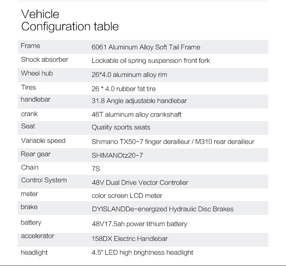 LANKELEISI MG740 PLUS Electric Bike 26*4.0'' Tires 1000W*2 Dual Motor 17.5Ah Battery 49km/h Max Speed - Black & Blue