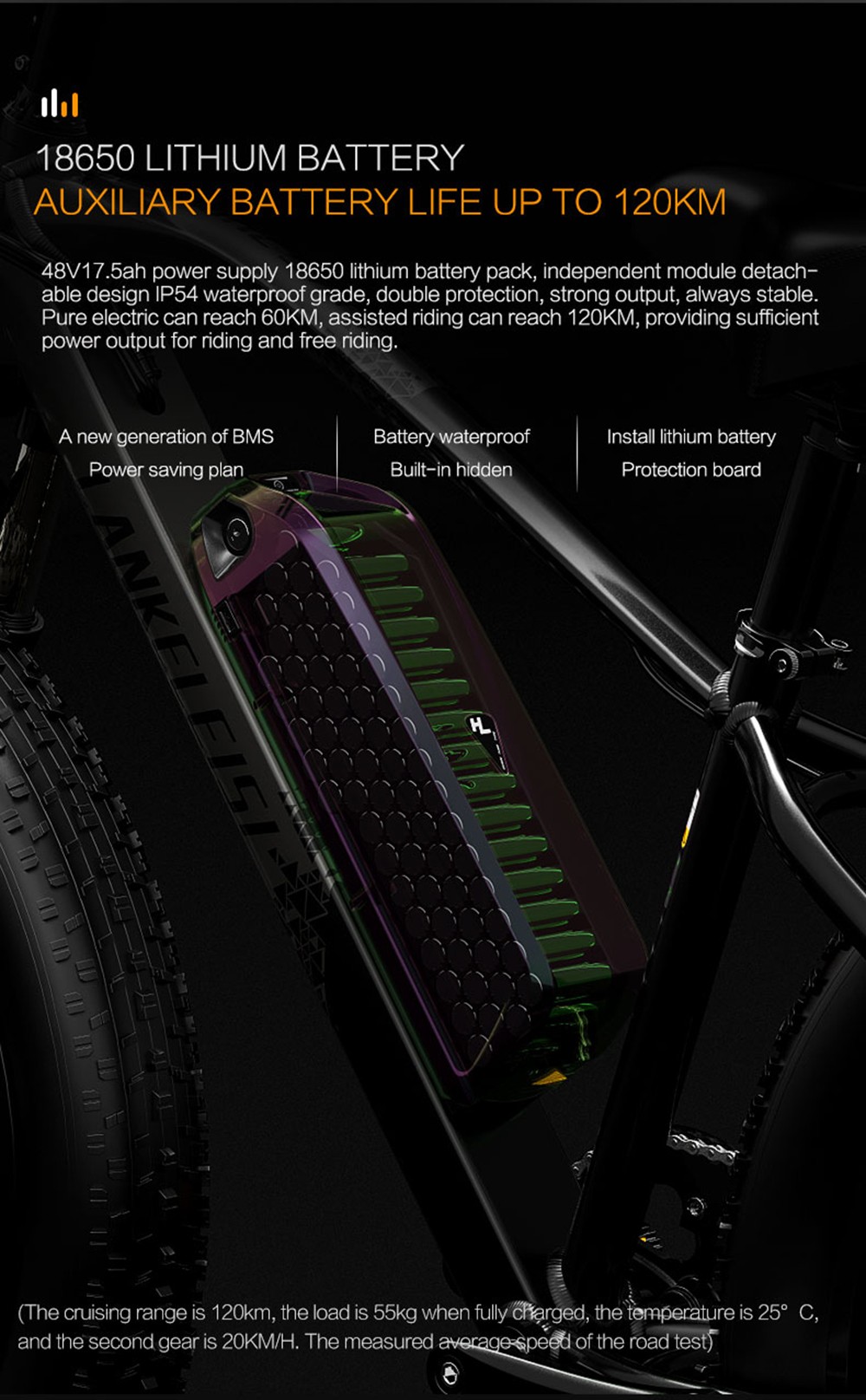 LANKELEISI MG740 PLUS Electric Bike 26*4.0'' Tires 1000W*2 Dual Motor 17.5Ah Battery 49km/h Max Speed - Black & Grey