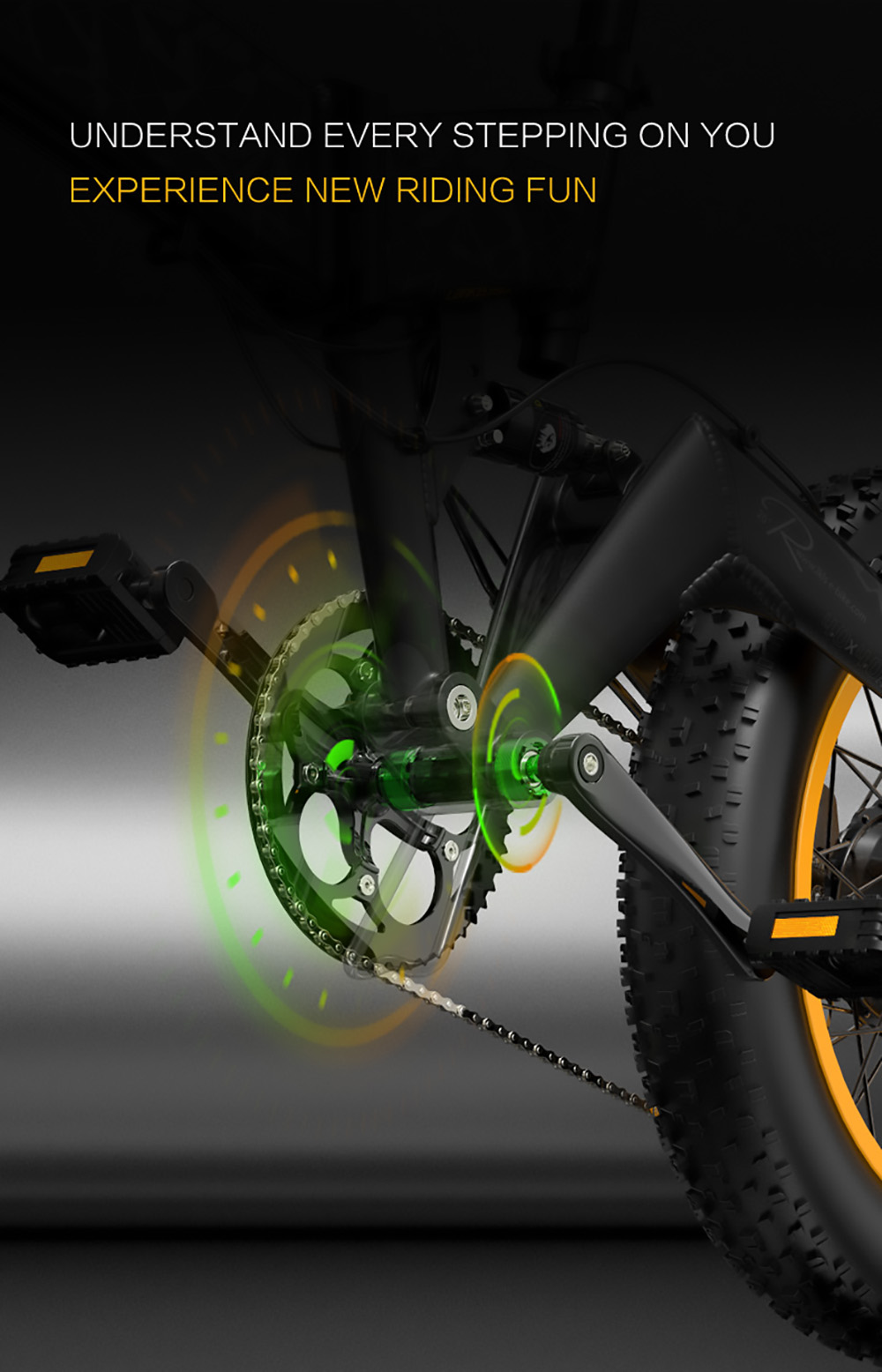 LANKELEISI X3000 Plus Folding Electric Mountain Bike Big Fork 48V 1000W Motor 17.5Ah batéria - čierna & žltá