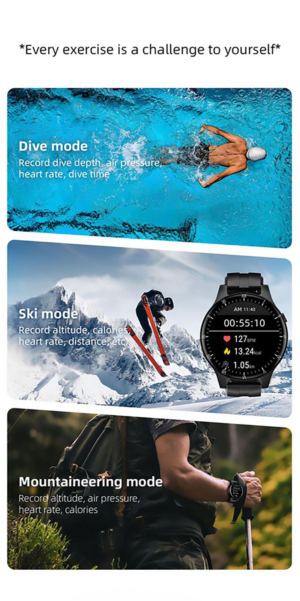 LOKMAT APPLLP PRO 50M Waterproof Smartwatch 4+64G 4G Phone Watch 2.02'' HD Screen Dual Camera  Black