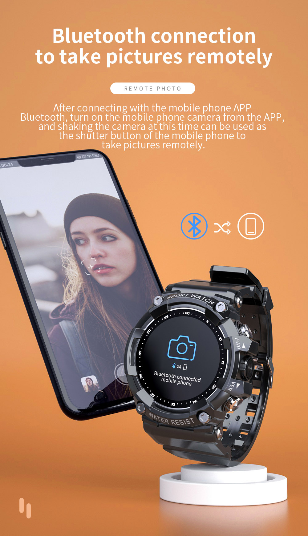 LOKMAT ATTACK 3 Smartwatch 1.28'' TFT Screen Bluetooth Call ECG Monitoring, Heart Rate, Blood Pressure, Blood Oxygen - Pink