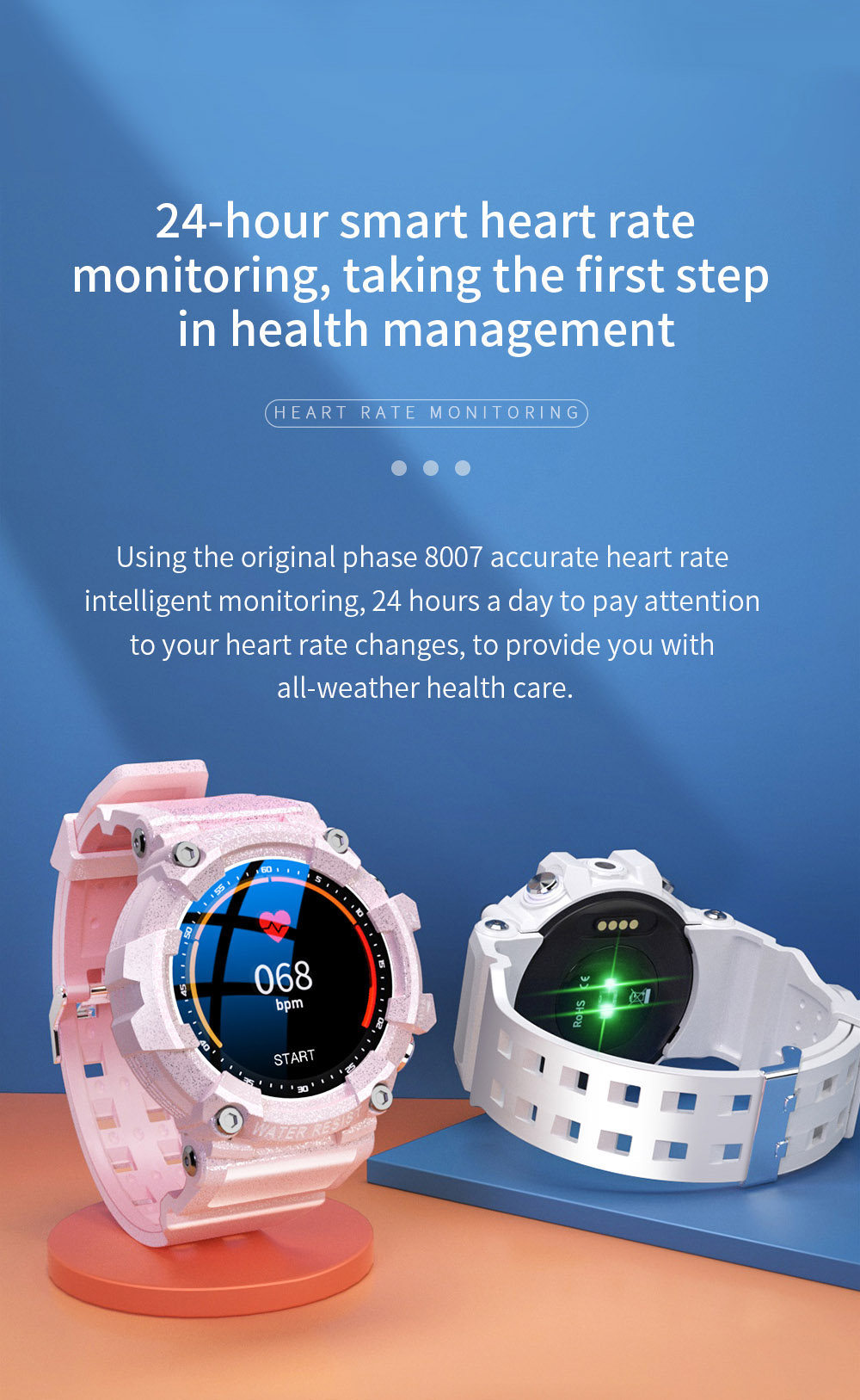 LOKMAT ATTACK 3 Smartwatch 1.28'' TFT Screen Bluetooth Call ECG Monitoring, Heart Rate, Blood Pressure, Blood Oxygen - Pink