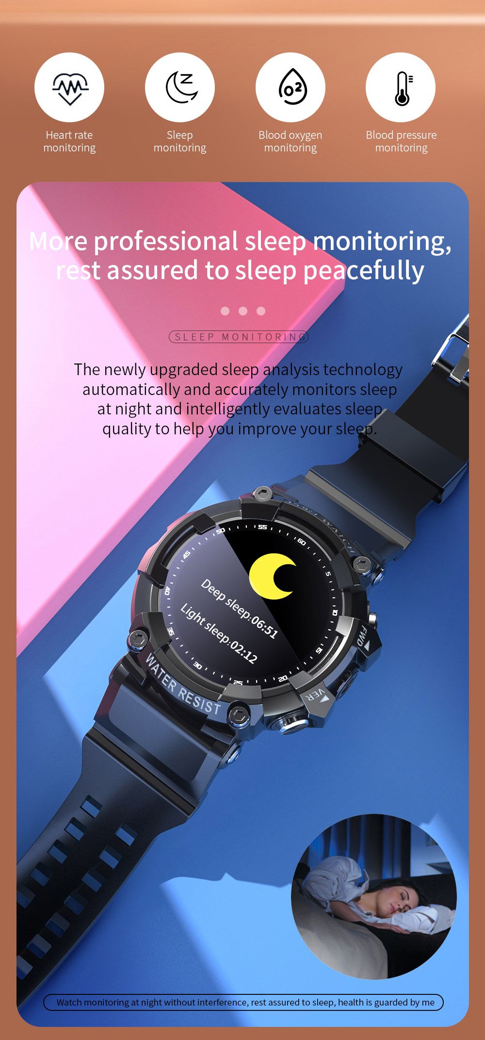 LOKMAT ATTACK 3 Smartwatch 1.28'' TFT Screen Bluetooth Call ECG Monitoring, Heart Rate, Blood Pressure, Blood Oxygen - White