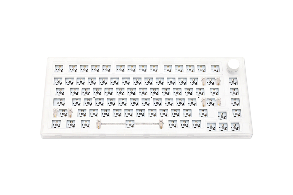 NEXT TIME 75 (X75) 82keys 75% Gasket Hot Swappable Wired Mechanical Keyboard Kit With Knob Control - Transparent White