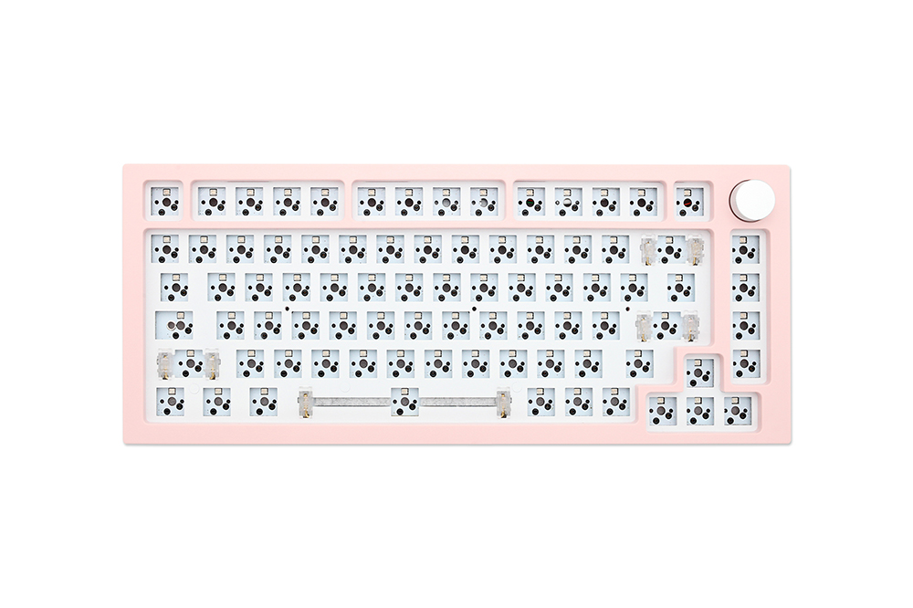 NEXT TIME 75 (X75) 82keys 75% Gasket Hot Swappable Wired Mechanical Keyboard Kit With Knob Control - Transparent White