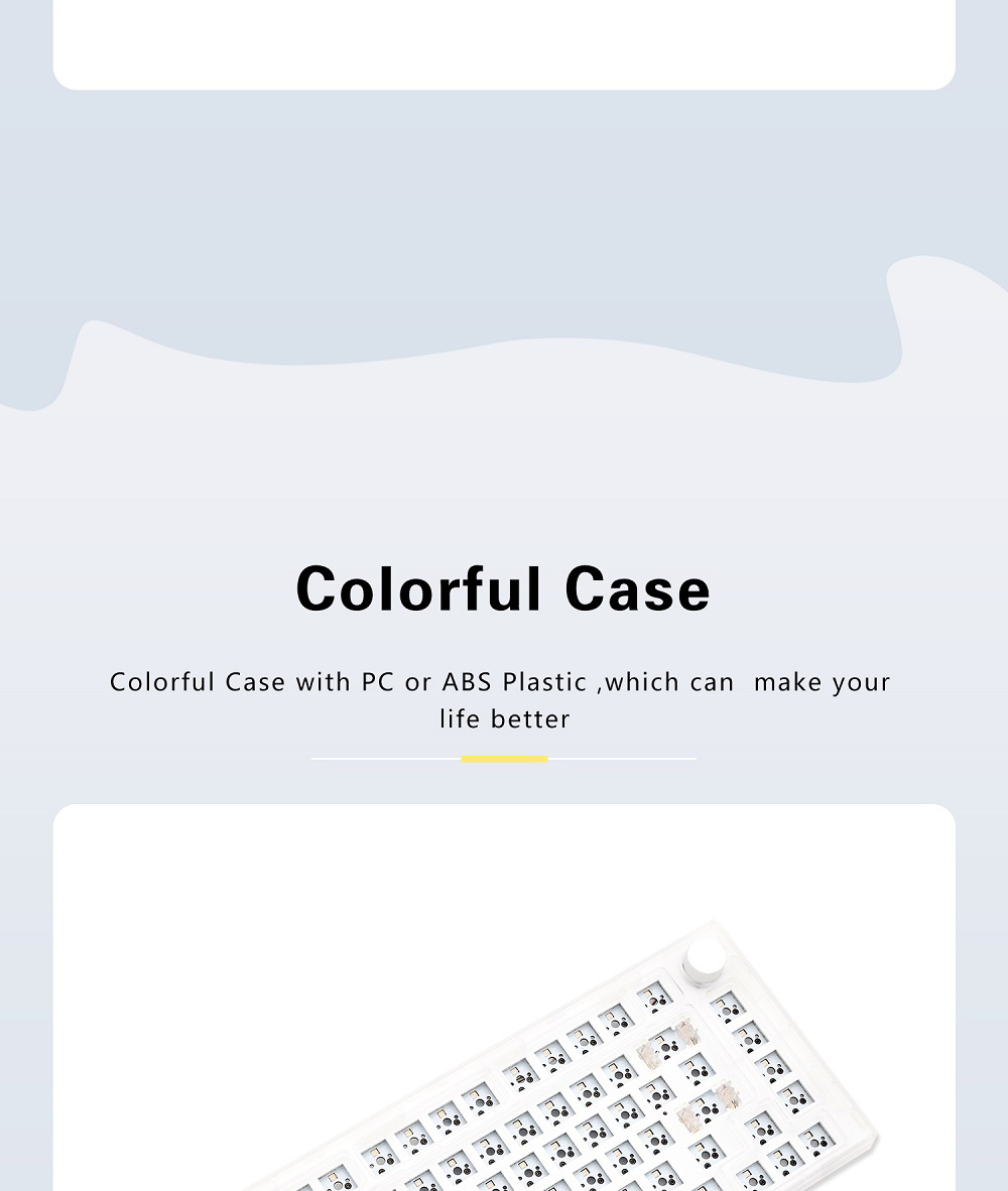 NEXT TIME 75 (X75) 82keys 75% Gasket Hot Swappable Wired Mechanical Keyboard Kit With Knob Control - Transparent White