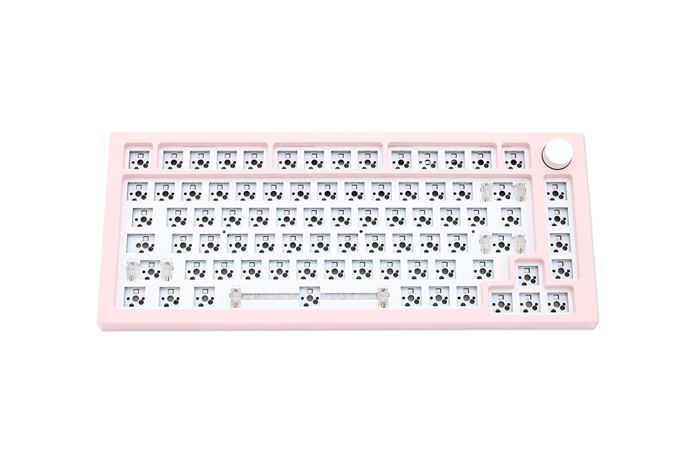 NEXT TIME 75 (X75) 82keys 75% Gasket Hot Swappable Wired Mechanical Keyboard Kit With Knob Control - Pink