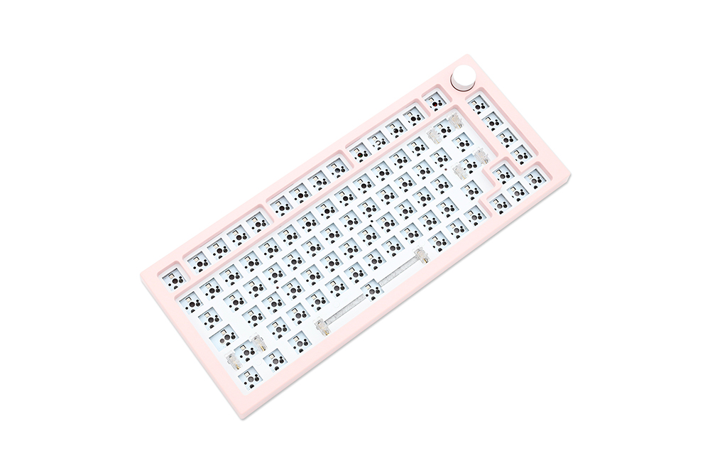 NEXT TIME 75 (X75) 82keys 75% Gasket Hot Swappable Wired Mechanical Keyboard Kit With Knob Control - Pink