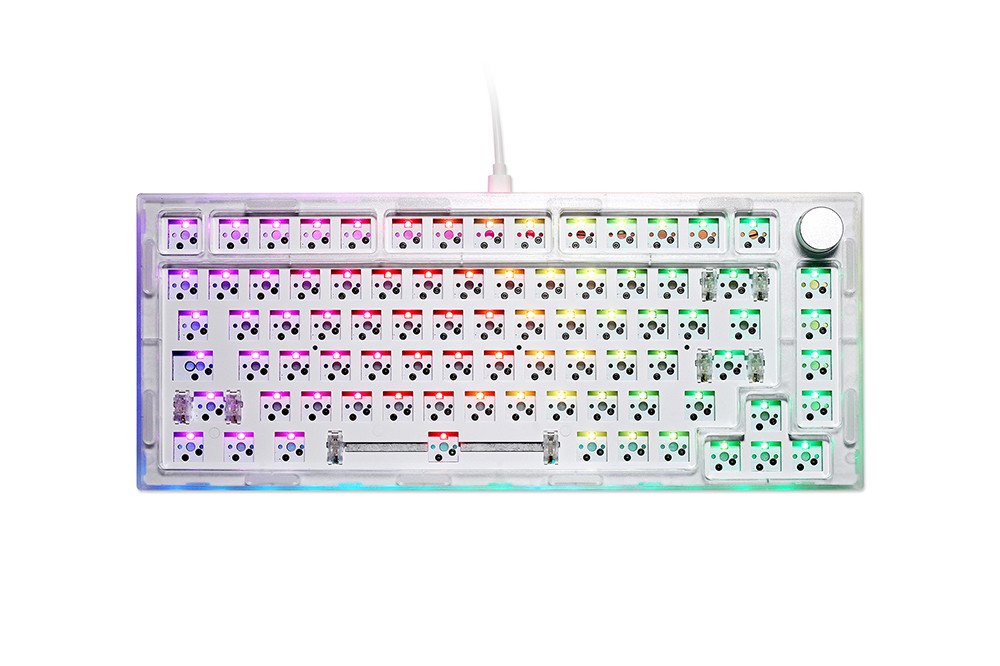 NEXT TIME 75 (X75) 82keys 75% Gasket Hot Swappable Wired Mechanical Keyboard Kit With Knob Control - Pink