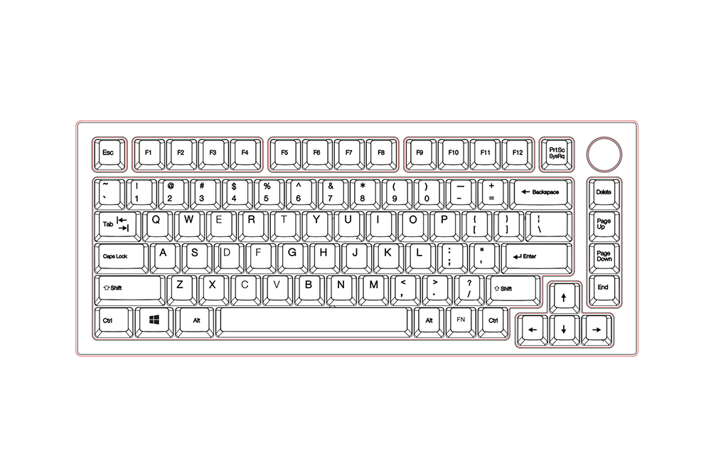 NEXT TIME 75 (X75) 82keys 75% Gasket Hot Swappable Wired Mechanical Keyboard Kit With Knob Control - Pink