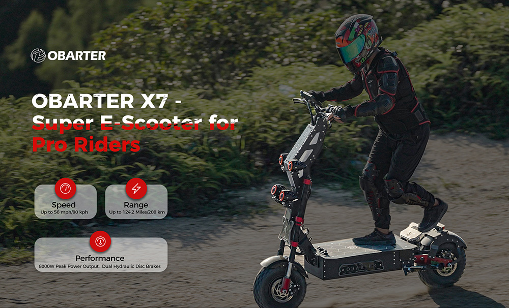 OBARTER-X7 Super Electric Scooter 4000W*2 Dual Motors 60Ah Battery 90km/h Max Speed 120kg Load
