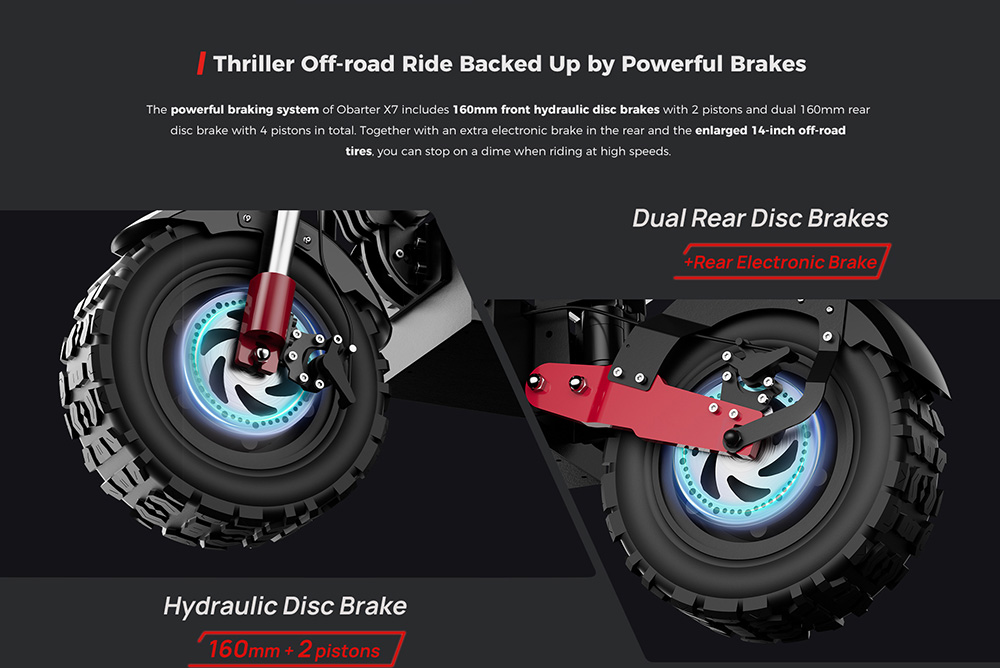 OBARTER-X7 Super Electric Scooter 4000W*2 Dual Motors 60Ah Battery 90km/h Max Speed 120kg Load