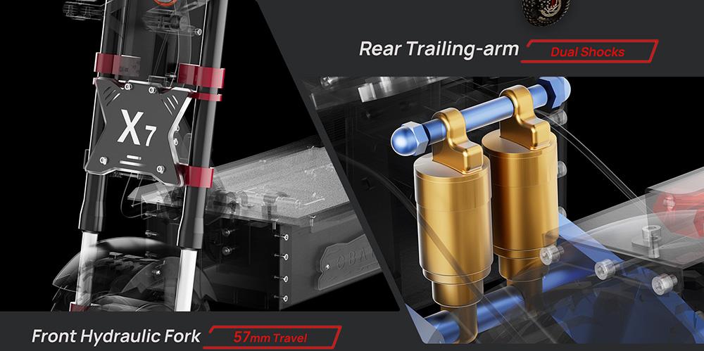 OBARTER-X7 Super Electric Scooter 4000W*2 Dual Motors 60Ah Battery 90km/h Max Speed 120kg Load without Seat