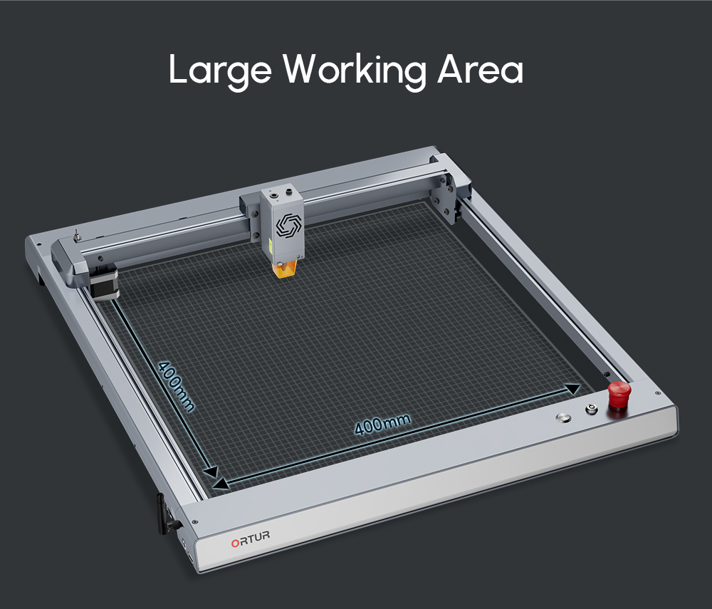 ORTUR Laser Master 3 10W Laser Engraver Cutter, 20,000mm/min, 0.05x0.1mm Focus Spot, LU2-10A Laser Module, Cuts 30mm Acrylic, Emergency Stop, Child Lock, Built-in WiFi, Engraving Area 400mmx400mm, US Plug