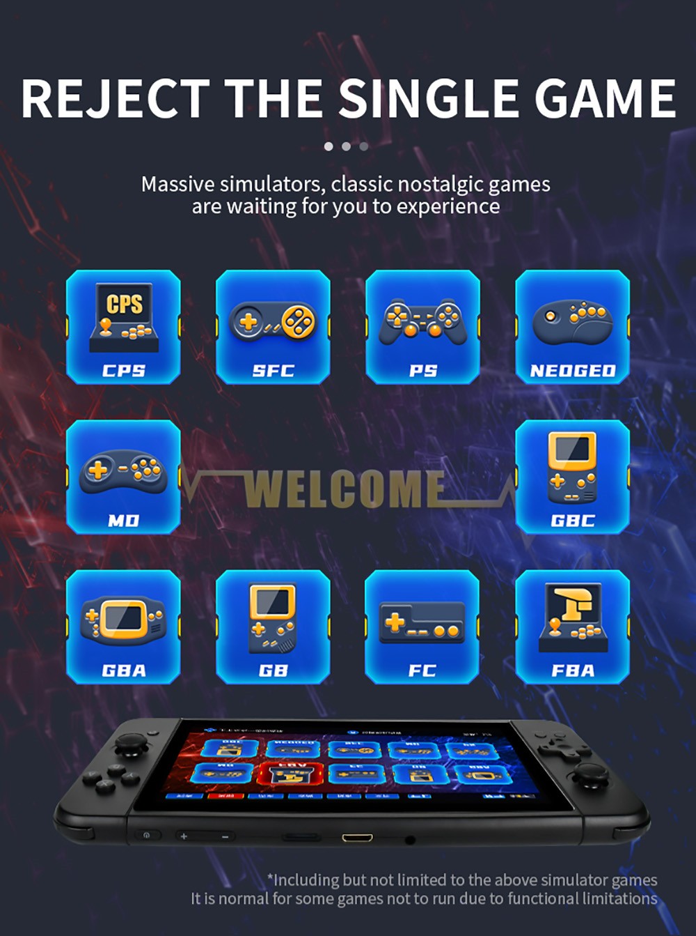 POWKIDDY X70 Handheld Game Console 32GB TF Card Black