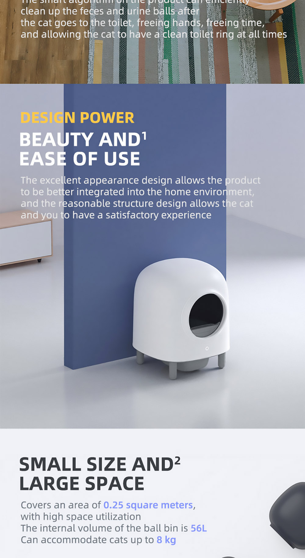 Petree Fully Automatic Cats Litter Basin 2.0 Box