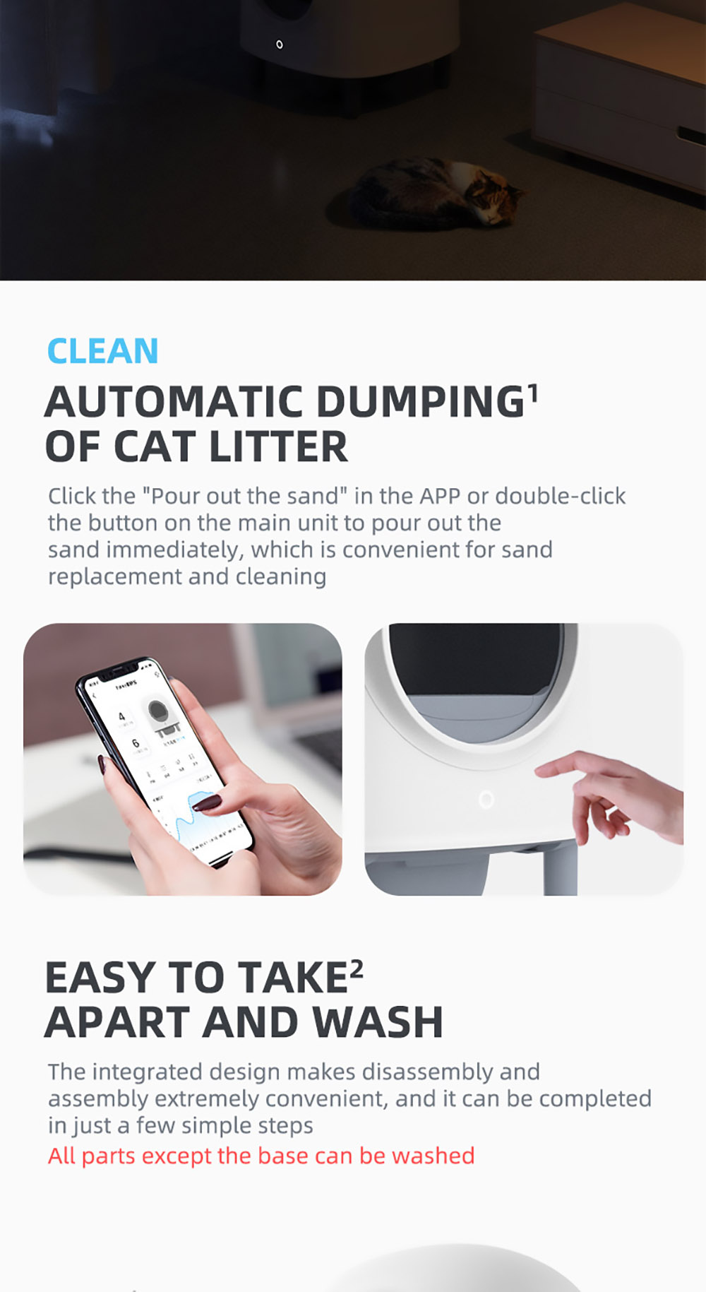 Petree Fully Automatic Cats Litter Basin 2.0 Box
