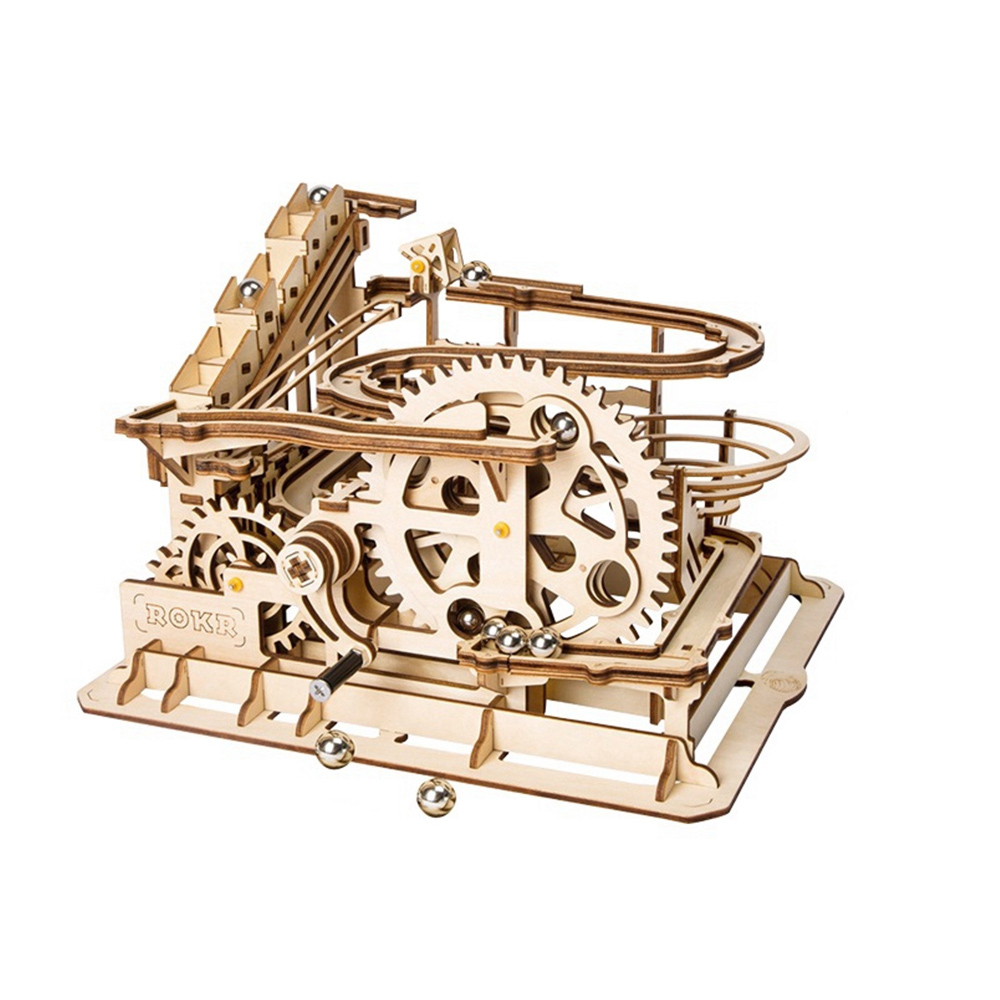 ROBOTIME LG501 ROKR Marble Parkour Big Funnel Marble Run 3D Wooden Puzzle Kit, 254Pcs