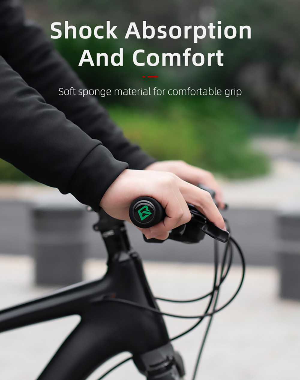 ROCKBROS Bicycle Grip MTB Silicone HandleBar Grip Anti-skid Shock-absorbing Soft Bike Grip Ultralight - Blue