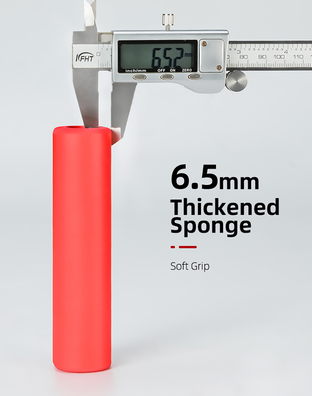 ROCKBROS Bicycle Grip MTB Sponge HandleBar Grip Anti-skid Shock-absorbing Soft Bike Grip Ultralight - Red & Black