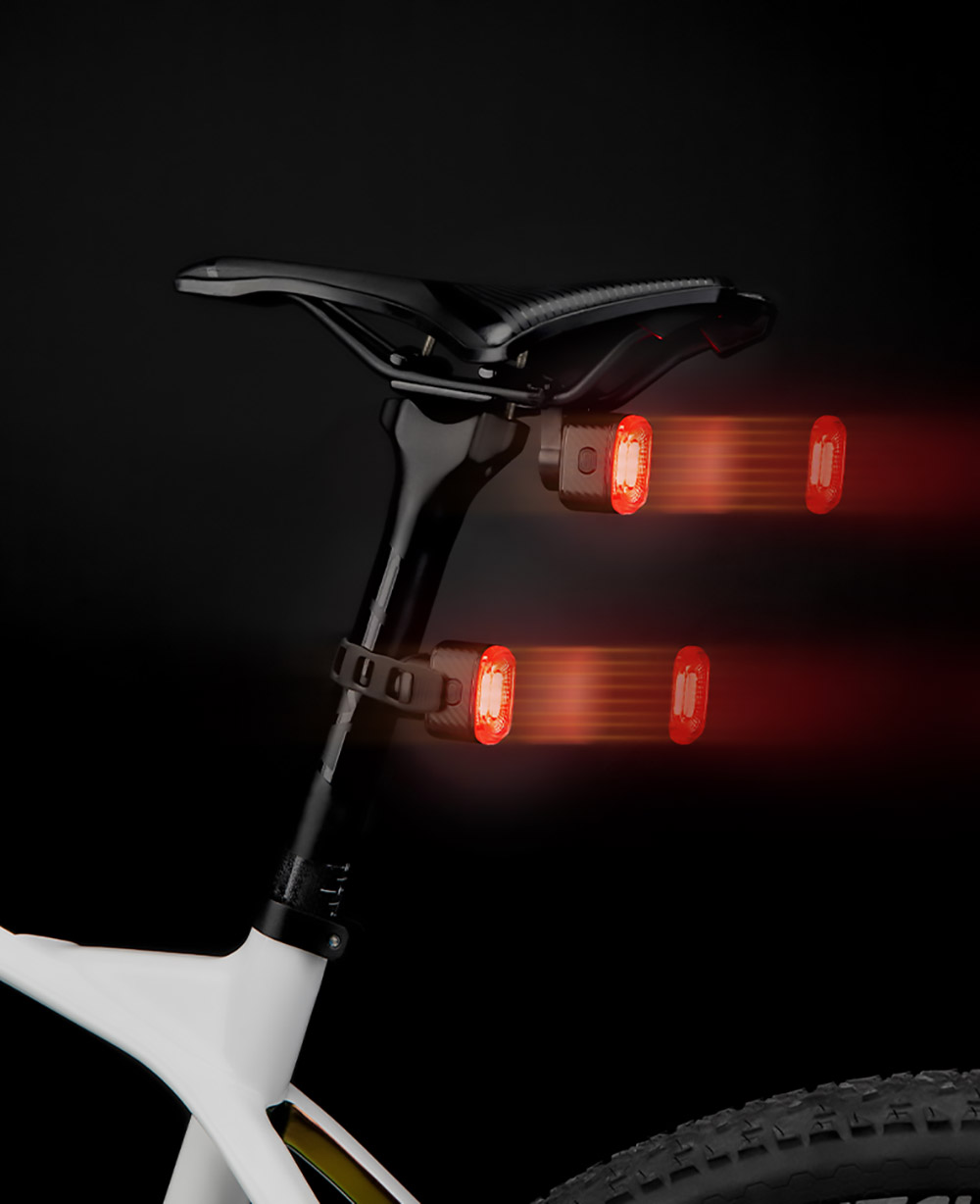 ROCKBROS Q4 Bike Taillight Smart Auto Brake Sensing USB Light IPX6 Waterproof Rechargeable Rear Light
