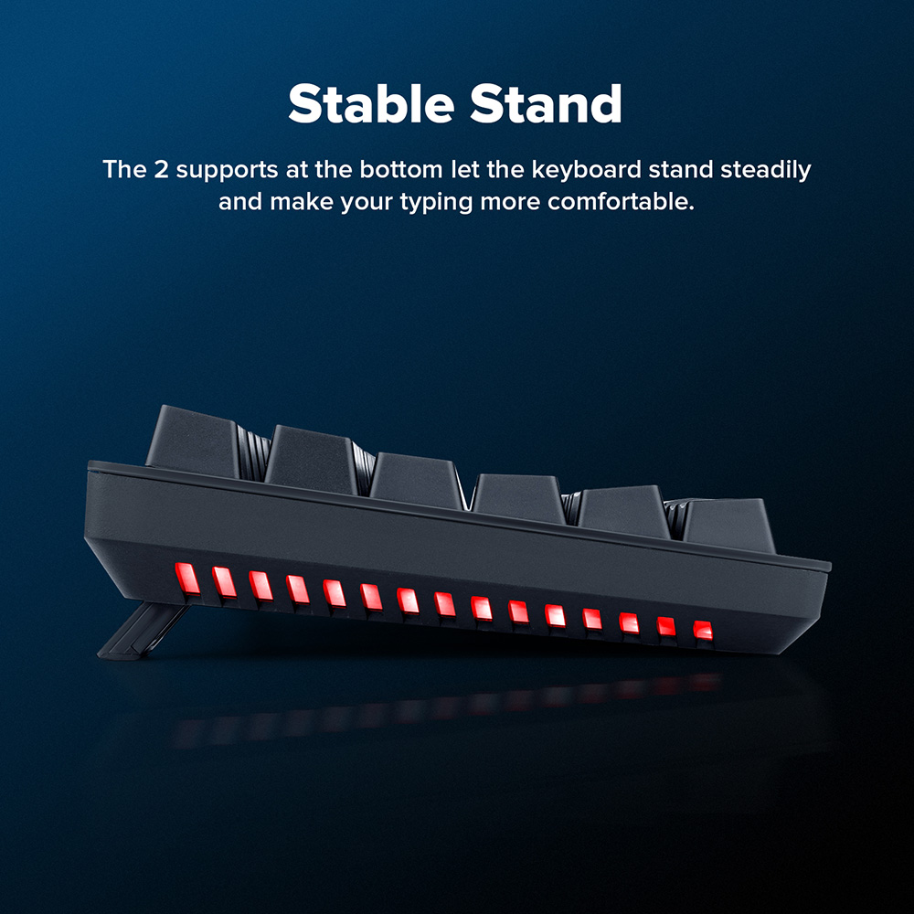 Redragon K598P-KBS RGB TKL Wireless Mechanical Keyboard Bluetooth/2.4Ghz/Wired Tri-Mode Blue Switch for Win/Mac - Black