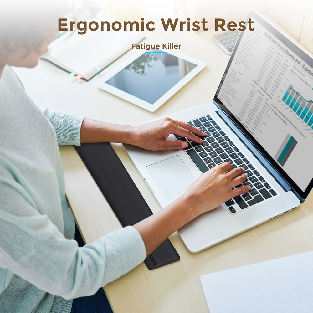 Redragon P035 Meteor S Keyboard Wrist Rest Pad Soft Memory Foam Wrist Support Anti-Slip Rubber Base Size 289*73*17mm