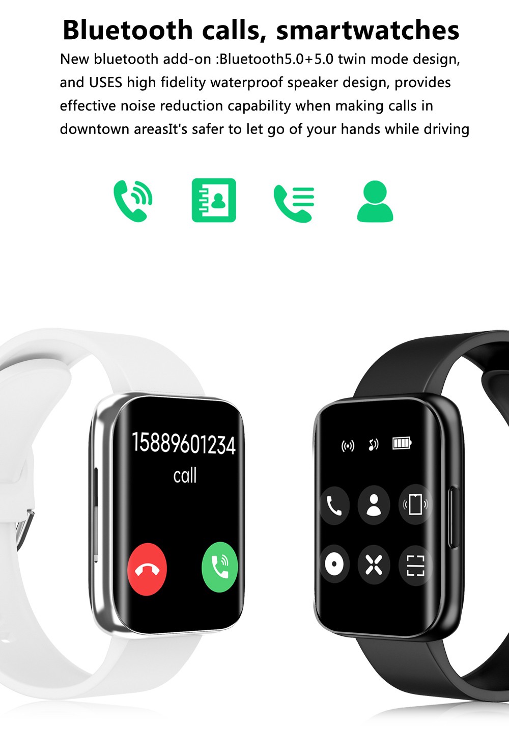 S216 Smartwatch Bluetooth Calling 1.78 Inch Full Touch Screen Men's Sports Watch Heart Rate Monitoring - White