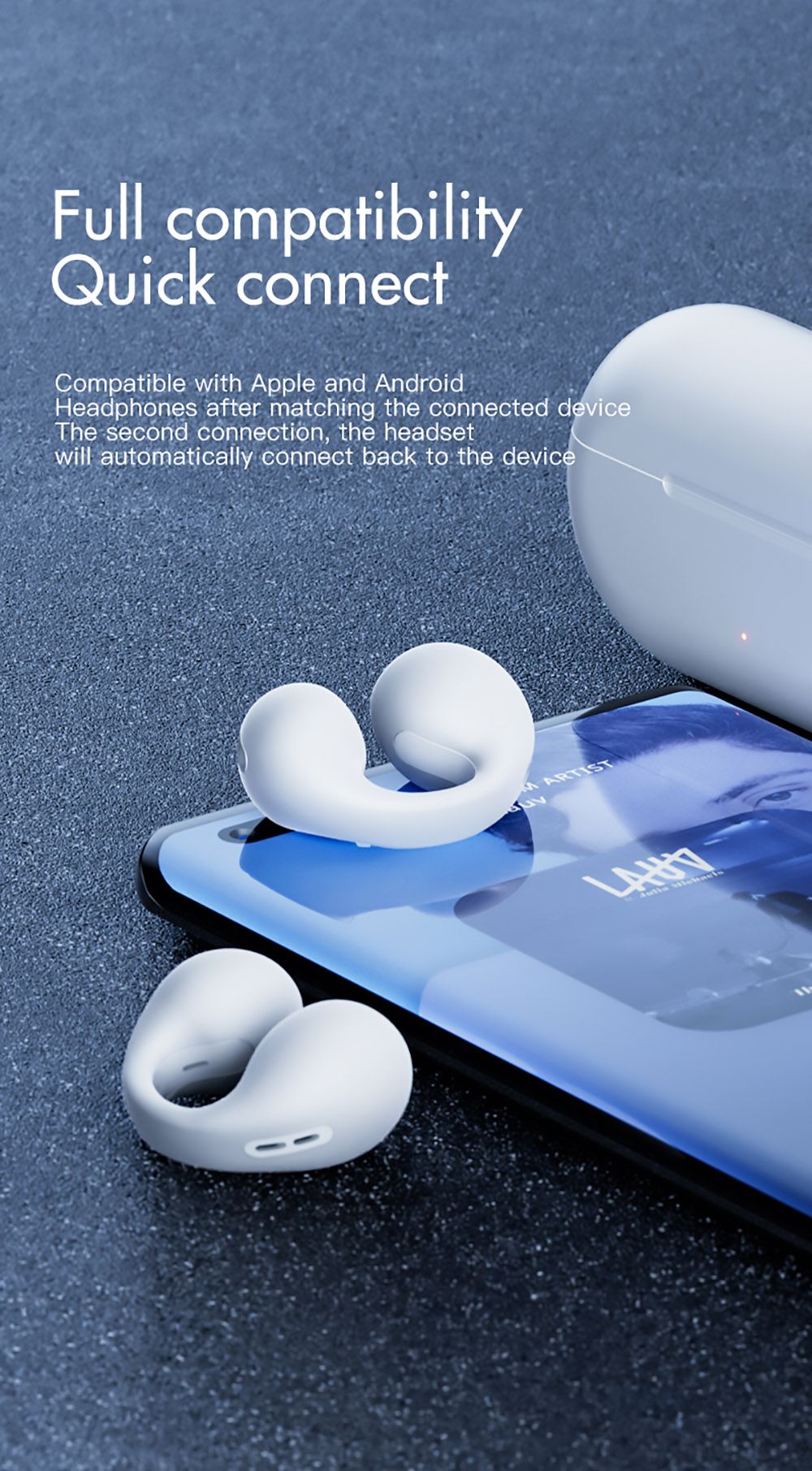 S29 New Cochlear Bluetooth 5.3 Wireless TWS Earbuds Hi-Fi Bass Stereo Sports Waterproof Noise Cancelling Headphone White