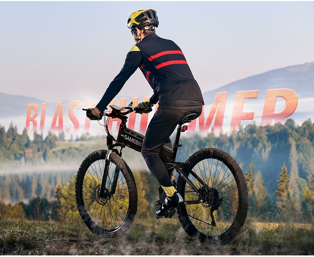 SAMEBIKE LO26-II Foldable Mountain Electric Bike 750W Motor 48V 10Ah Battery 60-80 km Range 35km/h Max Speed - Black