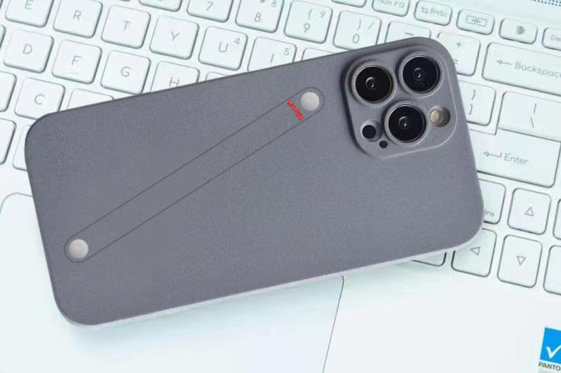 Solid Color Finger Strap Phone Protective Shell for iPhone 14 Pro MAX - Grey