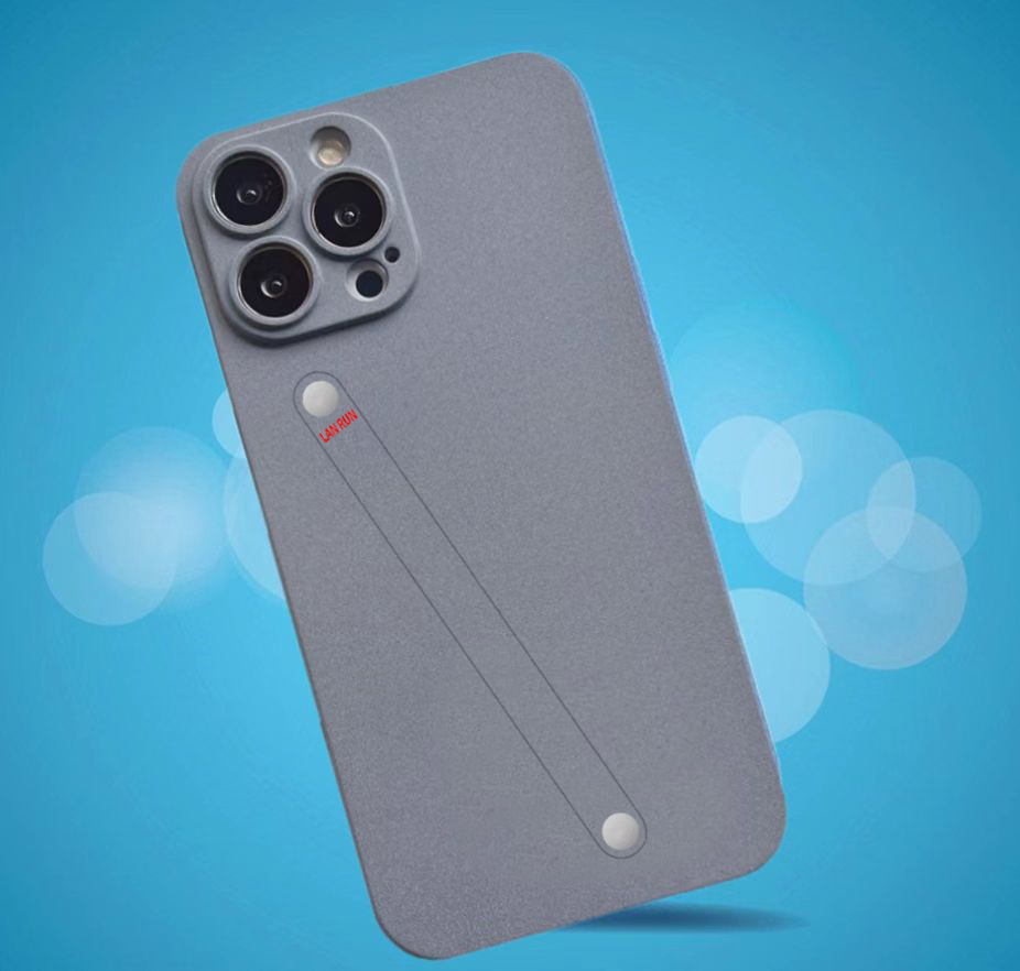 Solid Color Finger Strap Phone Protective Shell for iPhone 14 Pro MAX - Grey