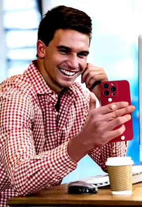 Solid Color Finger Strap Phone Protective Shell for iPhone 14 Pro MAX - Red