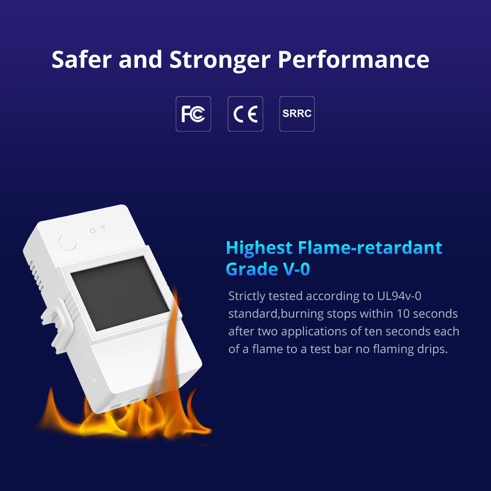 Sonoff POW Elite POWR316D 16A Smart Power Meter Switch, ESP32 Chip, LCD Screen, Overload Protection, App Control