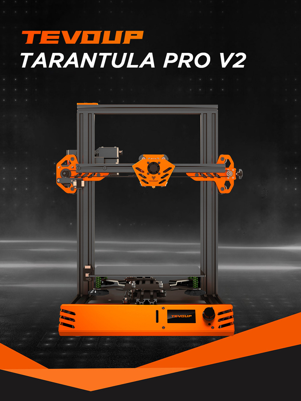 TEVOUP Tarantula Pro 3D Printer, Semi-Automatic Leveling, 0.4mm Nozzle, 0.05mm XY-axis Accuracy, Volcano Hotend, 32-bit Motherboard, 235x235x250mm