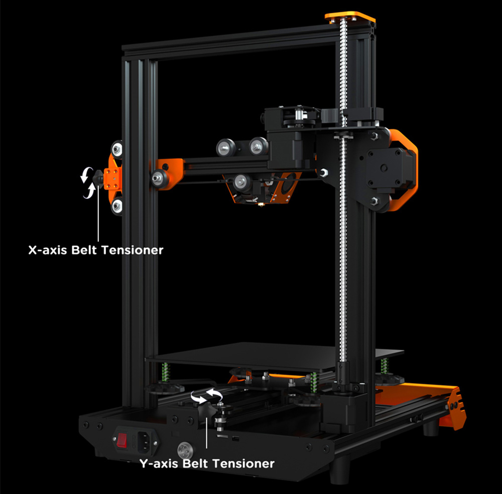 TEVOUP Tarantula Pro 3D Printer, Semi-Automatic Leveling, 0.4mm Nozzle, 0.05mm XY-axis Accuracy, Volcano Hotend, 32-bit Motherboard, 235x235x250mm